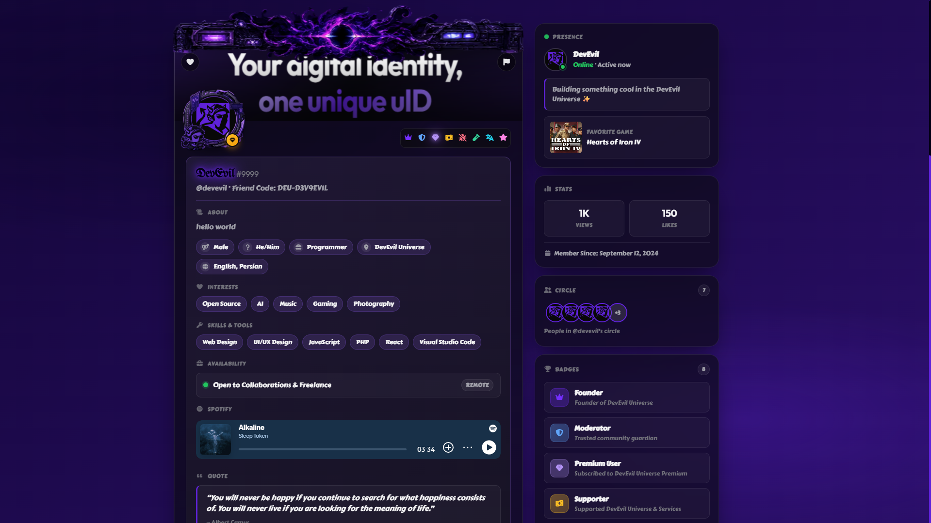 uID v3 — A Complete Redesign of Your Identity Across DevEvil Universe